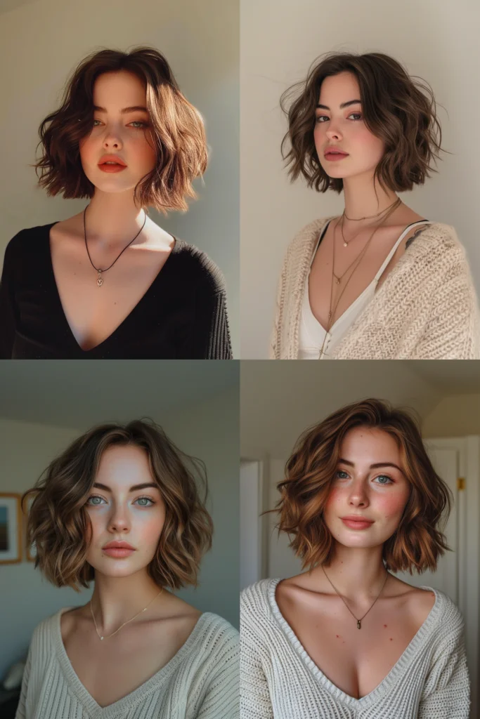 11 tendências de cortes de cabelo curtos e ondulados em 2024 9 11 Short Wavy Bob Haircuts Trending in 2024 9