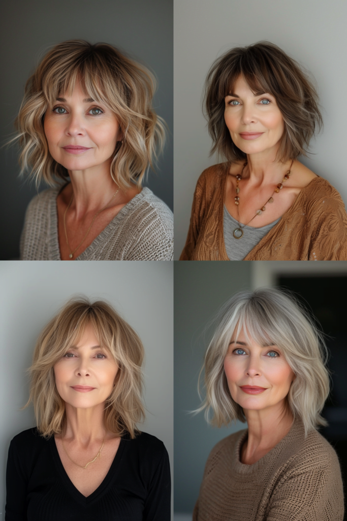 Short Hairstyles for Women Over 50 with Fine Hair VolumeBoosting